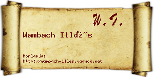 Wambach Illés névjegykártya